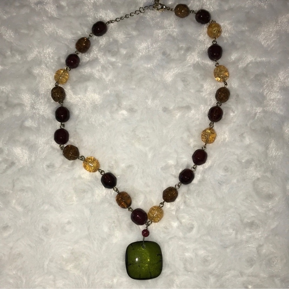 Beautiful Green gem beaded necklace